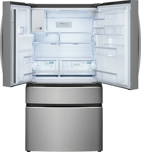 Frigidaire - Gallery 36 in. Wide 26.3 Cu. Ft. 4-Door French Door Refrigerator - Smudge Proof Stainless Steel