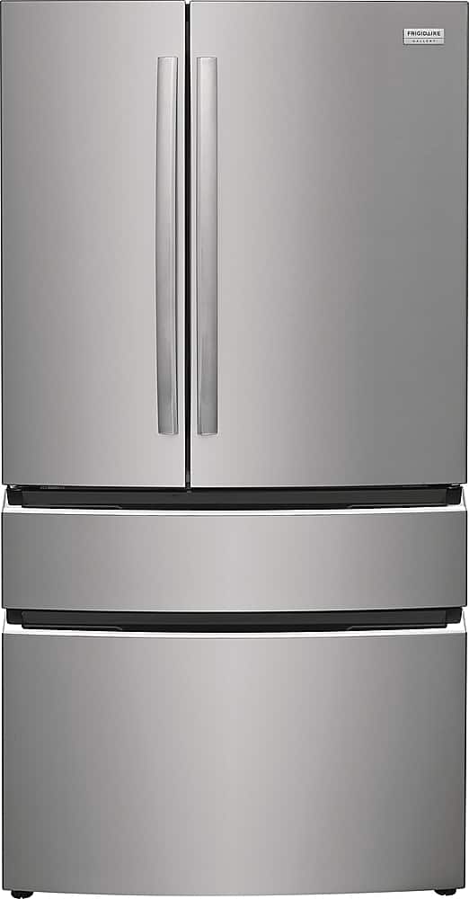 Frigidaire - Gallery 36 in. Wide 27.2 Cu. Ft. 4-Door French Door Refrigerator with Door-Edge Water Dispenser - Smudge Proof Stainless Steel