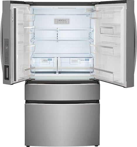 Frigidaire - Gallery 36 in. Wide 27.2 Cu. Ft. 4-Door French Door Refrigerator with Door-Edge Water Dispenser - Smudge Proof Stainless Steel