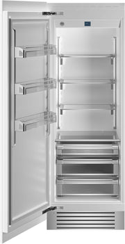 Bertazzoni - 30 in. Wide 17.4 cu ft Built-in Refrigerator Column with Interior TFT touch & Scroll Interface - Custom Panel Ready