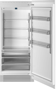 Bertazzoni - 36 in. Wide 21.5 cu ft Built-in Refrigerator Column with Interior TFT touch & Scroll Interface - Custom Panel Ready
