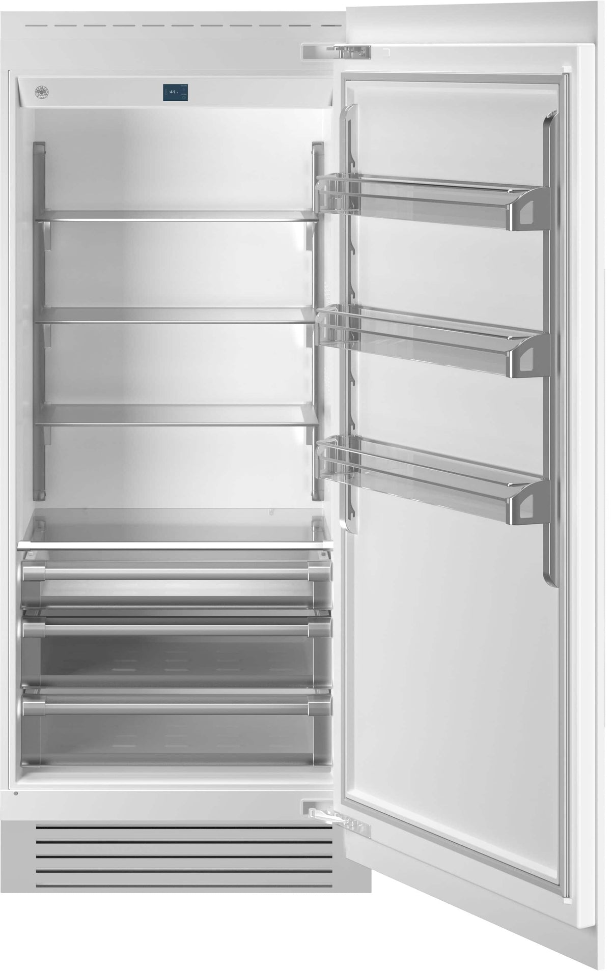 Bertazzoni - 36 in. Wide 21.5 cu ft Built-in Refrigerator Column with Interior TFT touch & Scroll Interface - Custom Panel Ready