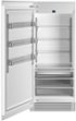 Bertazzoni - 36 in. Wide 21.5 cu ft Built-in Refrigerator Column with Interior TFT touch & Scroll Interface - Custom Panel Ready