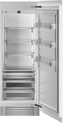 Bertazzoni - 30 in. Wide 17.4 cu ft Built-in Refrigerator Column with Interior TFT touch & Scroll Interface - Custom Panel Ready