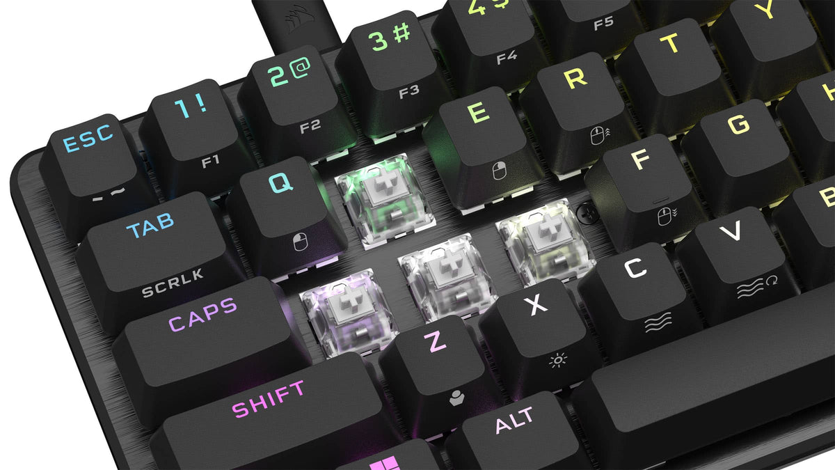 CORSAIR - K65 PRO MINI RGB 65% Optical-Mechanical Gaming Keyboard Backlit RGB LED, OPX - Black