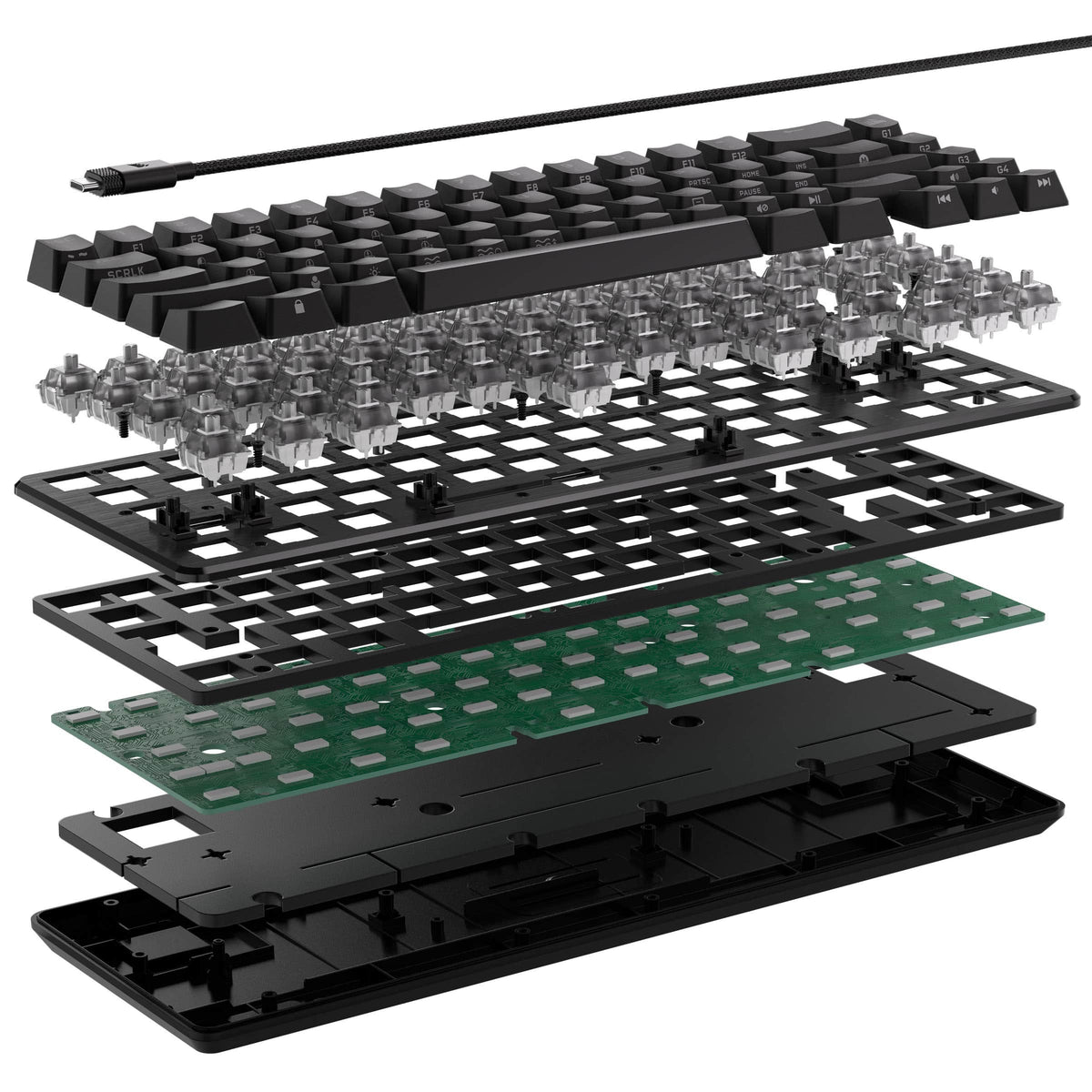 CORSAIR - K65 PRO MINI RGB 65% Optical-Mechanical Gaming Keyboard Backlit RGB LED, OPX - Black