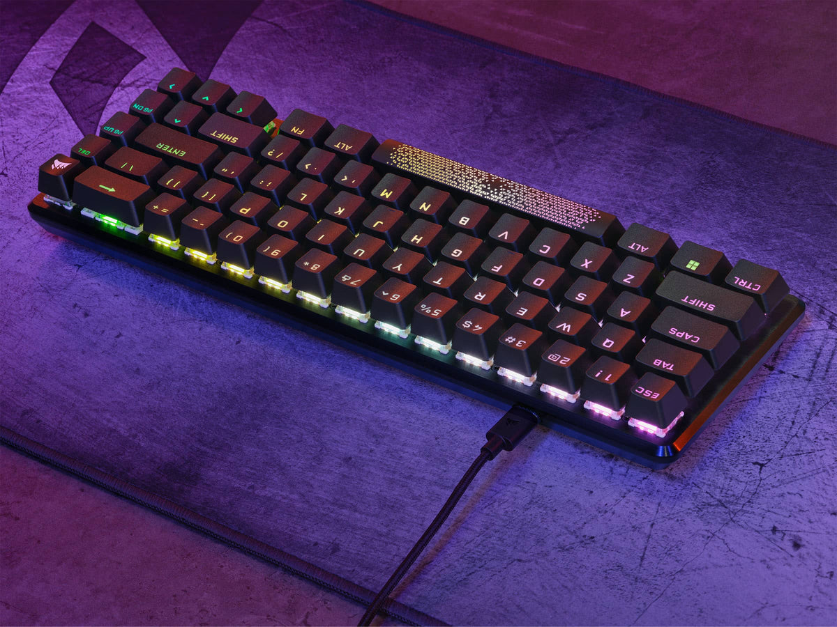 CORSAIR - K65 PRO MINI RGB 65% Optical-Mechanical Gaming Keyboard Backlit RGB LED, OPX - Black