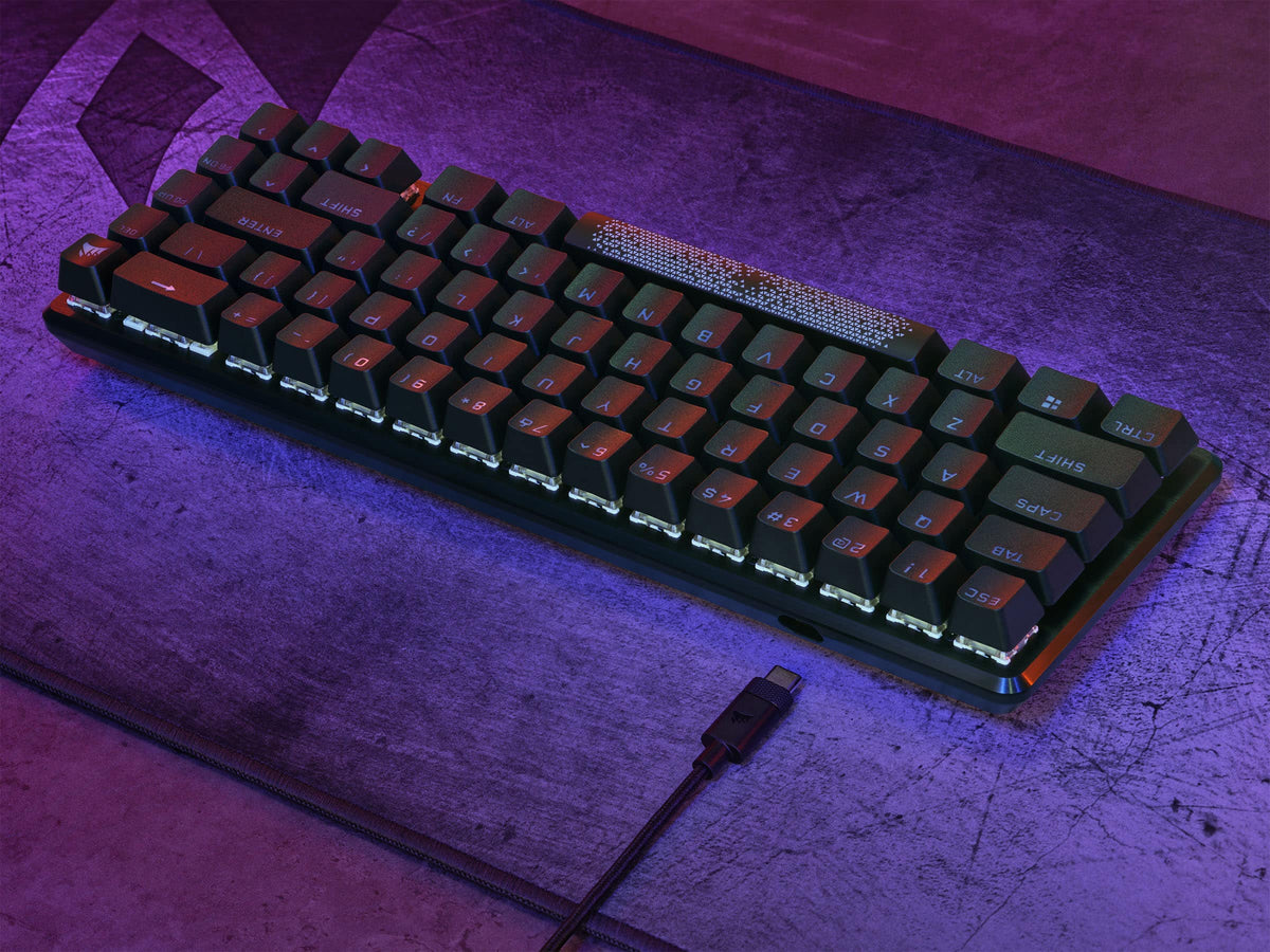 CORSAIR - K65 PRO MINI RGB 65% Optical-Mechanical Gaming Keyboard Backlit RGB LED, OPX - Black