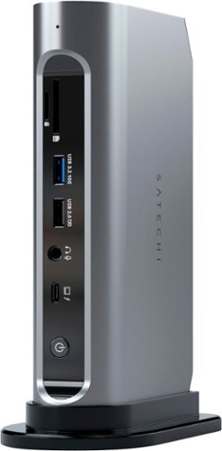 Satechi - Thunderbolt 4 Multimedia Pro Dock-2 DisplayPort, 2 HDMI, USB C, 5 USB A Port, Micro/SD, Audio, Ethernet Docking Station - Space Gray