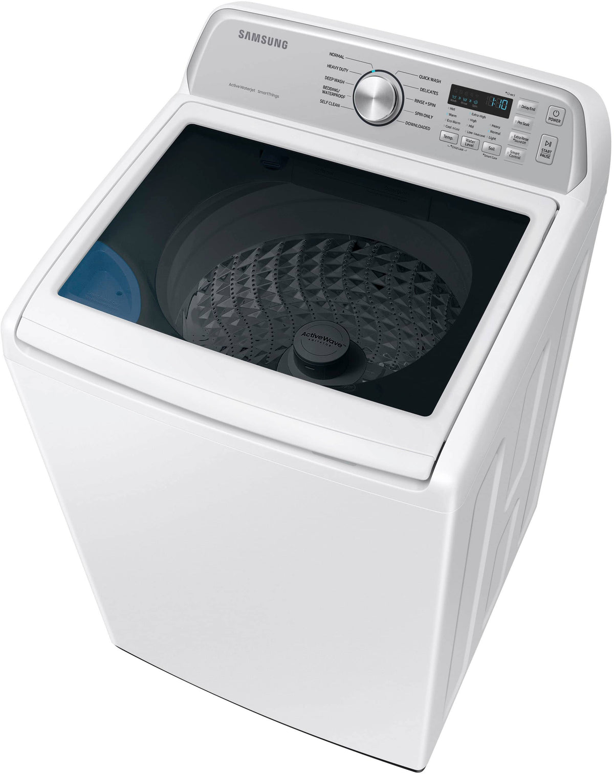 Samsung - 4.6 Cu. Ft. High-Efficiency Smart Top Load Washer with ActiveWave Agitator - White