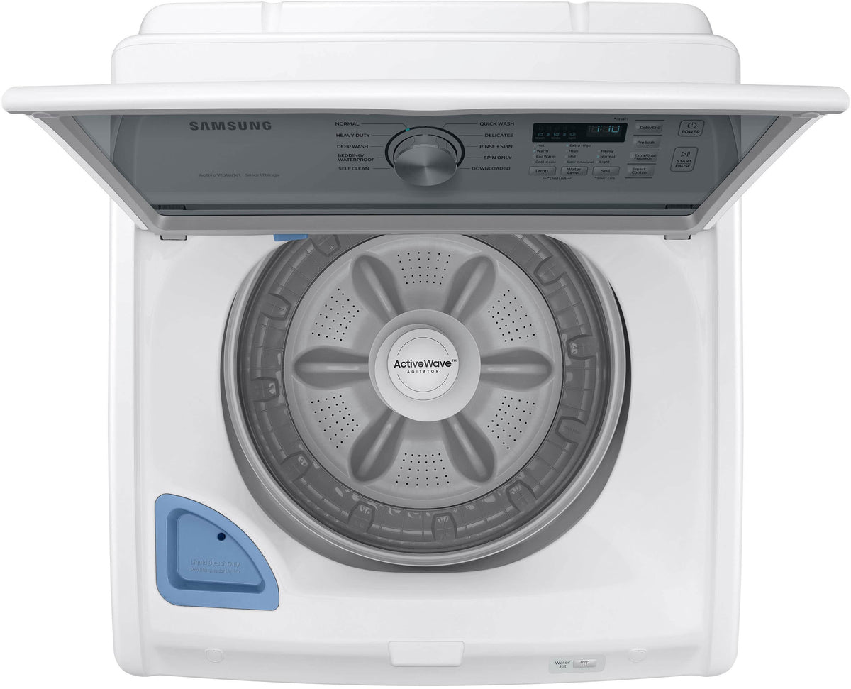 Samsung - 4.6 Cu. Ft. High-Efficiency Smart Top Load Washer with ActiveWave Agitator - White