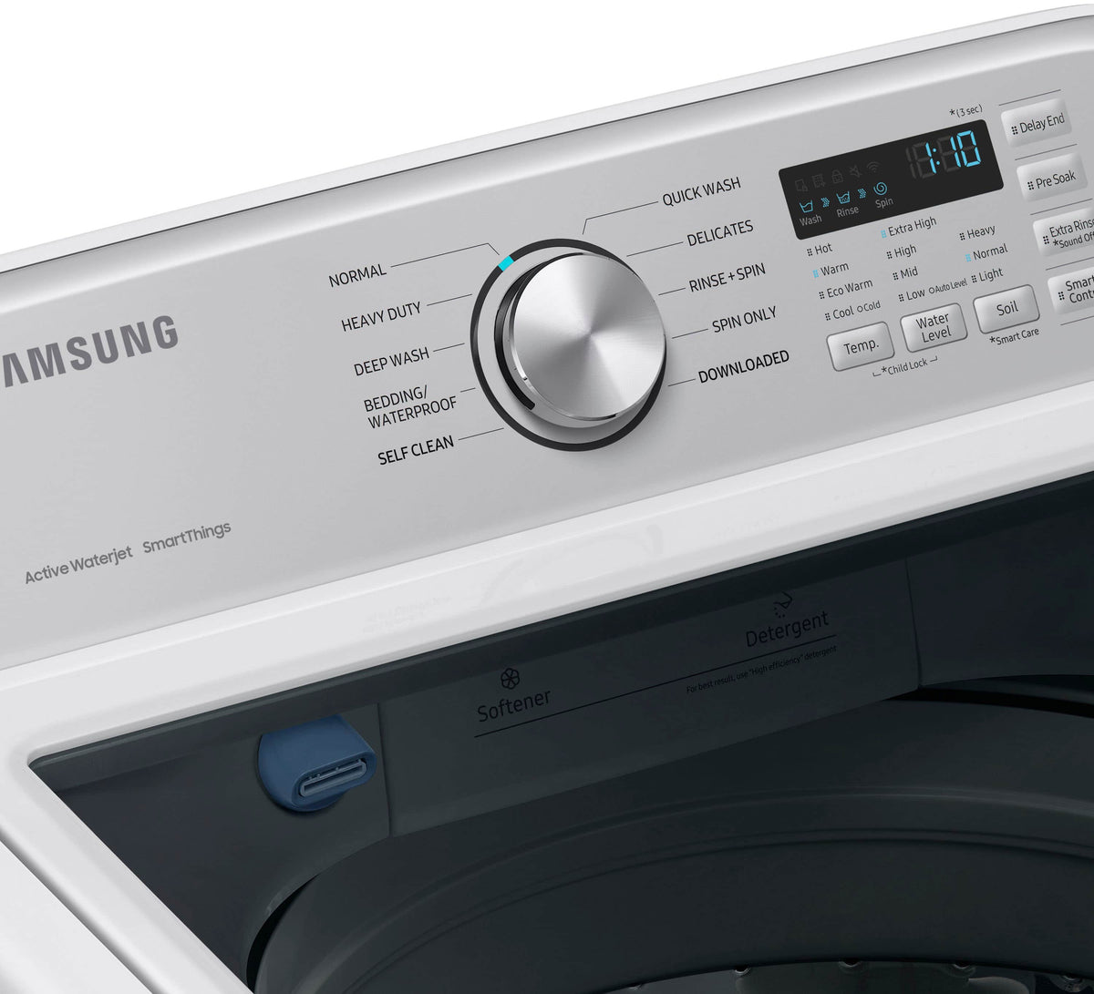 Samsung - 4.6 Cu. Ft. High-Efficiency Smart Top Load Washer with ActiveWave Agitator - White