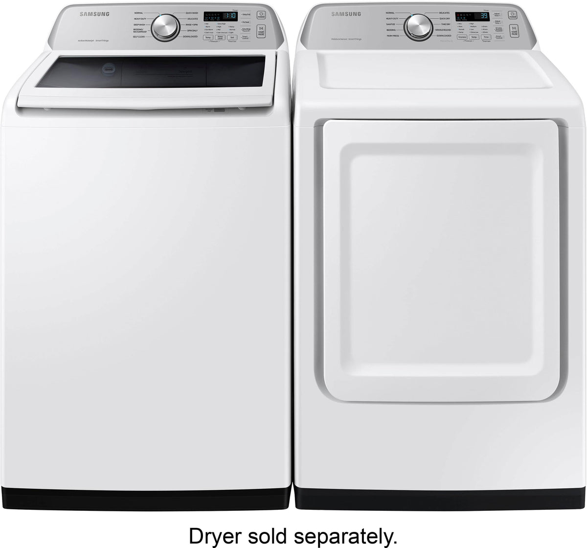 Samsung - 4.6 Cu. Ft. High-Efficiency Smart Top Load Washer with ActiveWave Agitator - White