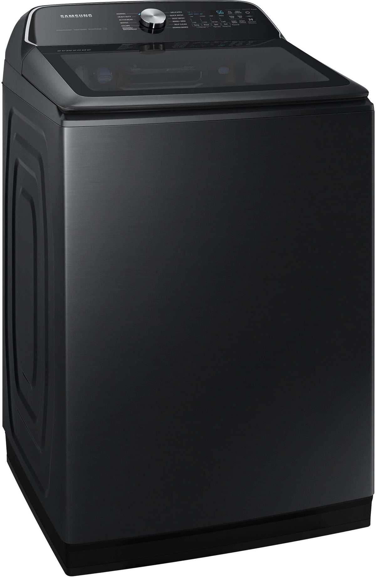 Samsung - 5.5 Cu. Ft. High-Efficiency Smart Top Load Washer with Super Speed Wash - Brushed Black
