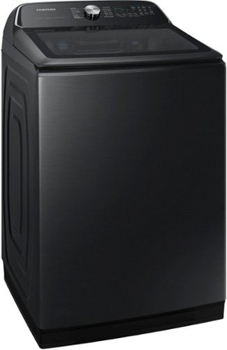 Samsung - 5.5 Cu. Ft. High-Efficiency Smart Top Load Washer with Super Speed Wash - Brushed Black