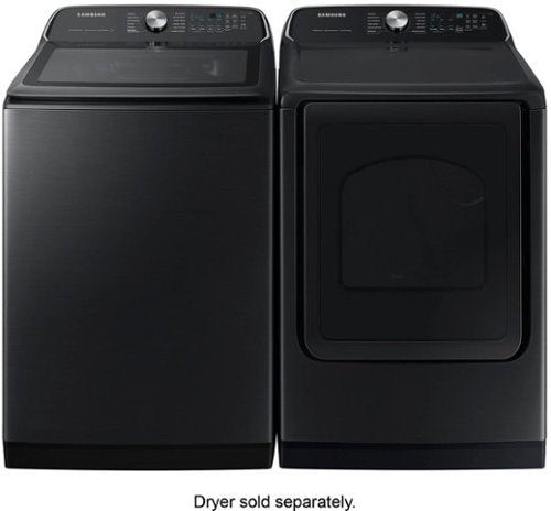 Samsung - 5.5 Cu. Ft. High-Efficiency Smart Top Load Washer with Super Speed Wash - Brushed Black