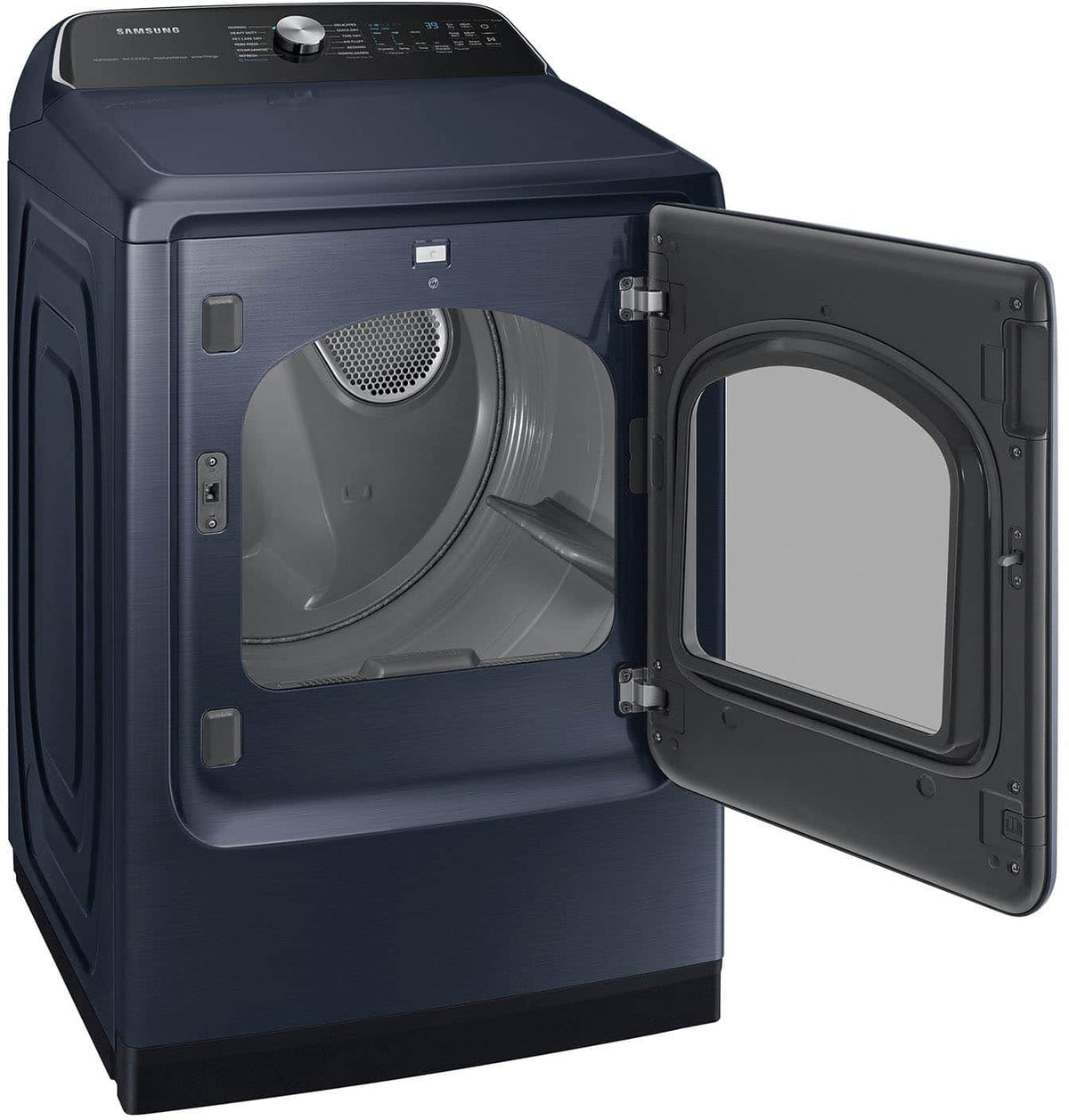 Samsung - 7.4 Cu. Ft. Smart Electric Dryer with Steam and Pet Care Dry - Brushed Navy