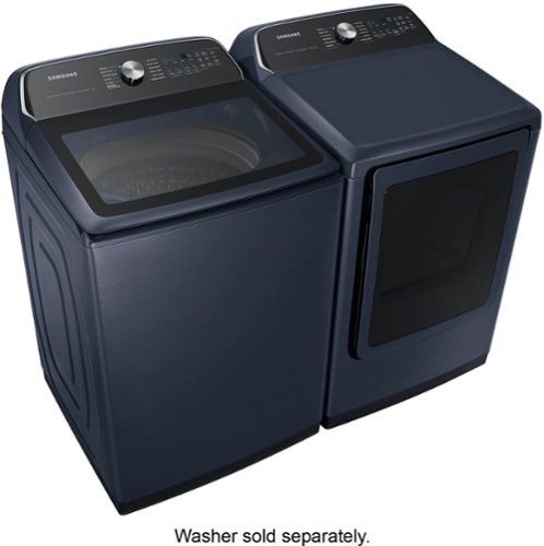 Samsung - 7.4 Cu. Ft. Smart Electric Dryer with Steam and Pet Care Dry - Brushed Navy