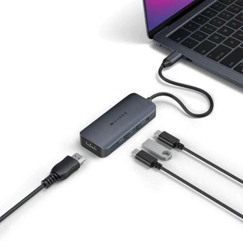 Hyper - HyperDrive Next​ 6 Port USB-C Hub, 4K HDMI, 1 USB-C, 2 USB-A, travel dock for MacBook and Windows PC - Midnight Blue
