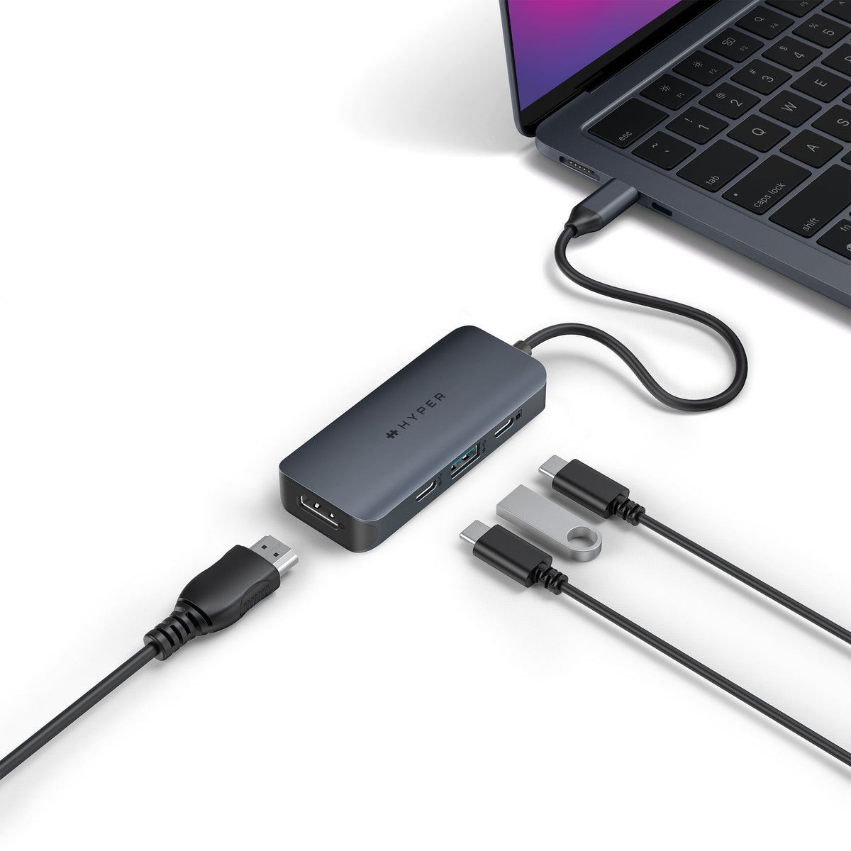 Hyper - HyperDrive Next​ 6 Port USB-C Hub, 4K HDMI, 1 USB-C, 2 USB-A, travel dock for MacBook and Windows PC - Midnight Blue