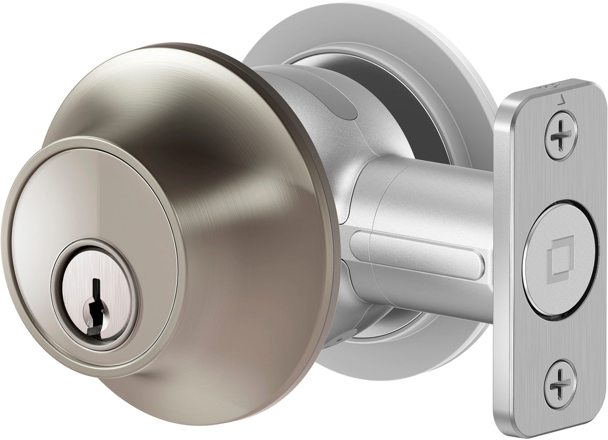 Level - Lock+ Smart Lock Bluetooth Replacement Deadbolt with Apple HomeKey/App/Key - Satin Nickel