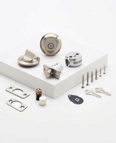 Level - Lock+ Smart Lock Bluetooth Replacement Deadbolt with Apple HomeKey/App/Key - Satin Nickel