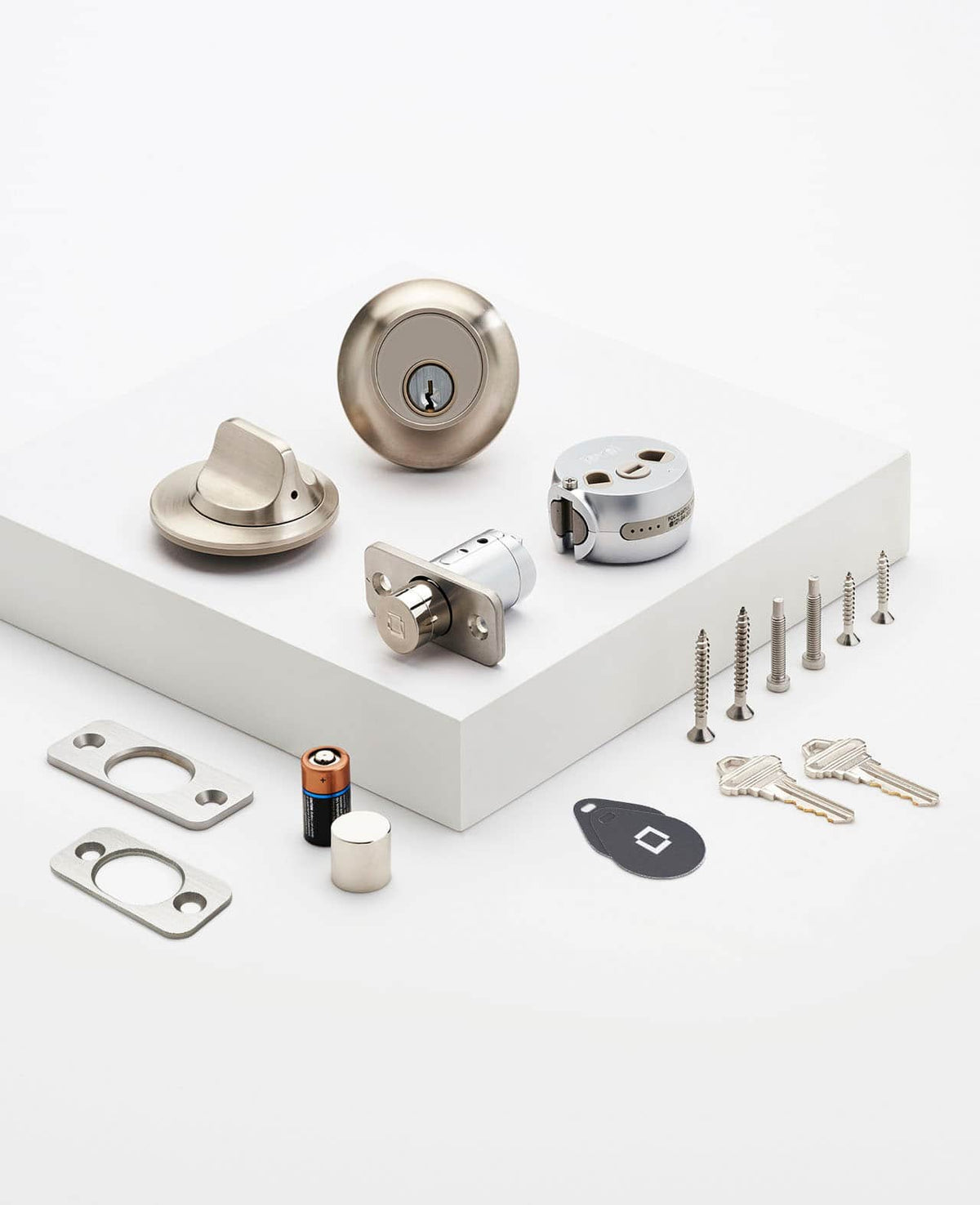 Level - Lock+ Smart Lock Bluetooth Replacement Deadbolt with Apple HomeKey/App/Key - Satin Nickel