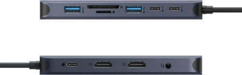 Hyper - HyperDrive Next​ 11 Port USB-C Hub, dual 4K HDMI, Ethernet, 2 USB-C, 2 USB-A, microSD/SD, travel dock for PC/Chromebook - Midnight Blue