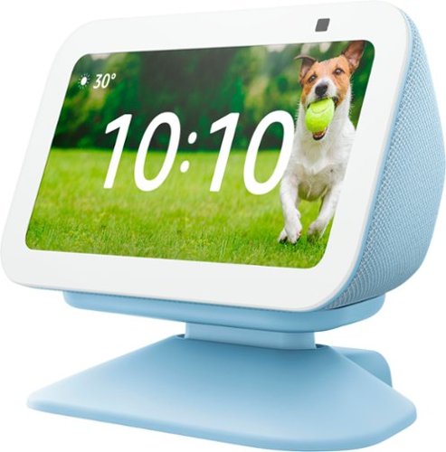 Amazon - Stand for Echo Show 5 (3rd Gen) - Adjustable stand with USB-C Charging Port (Echo Show not included) - Cloud Blue