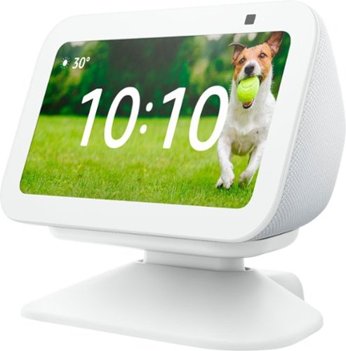 Amazon - Stand for Echo Show 5 (3rd Gen) - Adjustable stand with USB-C Charging Port (Echo Show not included) - Glacier White