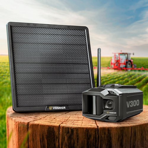 Vosker - V300 Ultimate Outdoor Wireless 1080p Security System with External Solar Panel - Black