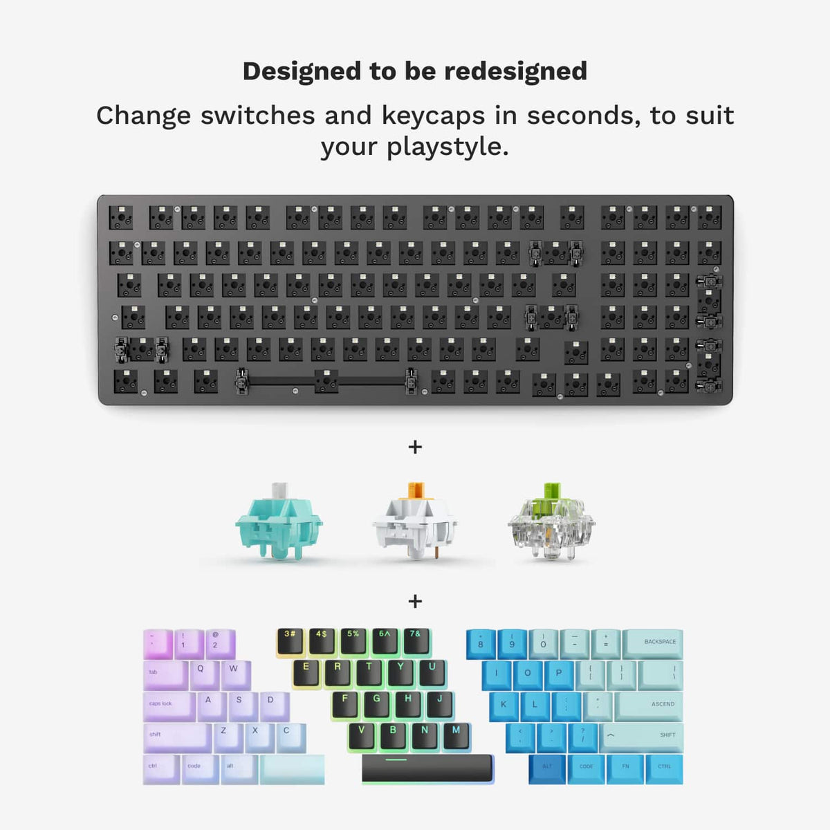Glorious - GMMK 2 Prebuilt 96% Full Size Wired Mechanical Linear Switch Gaming Keyboard with Hotswappable Switches - Black