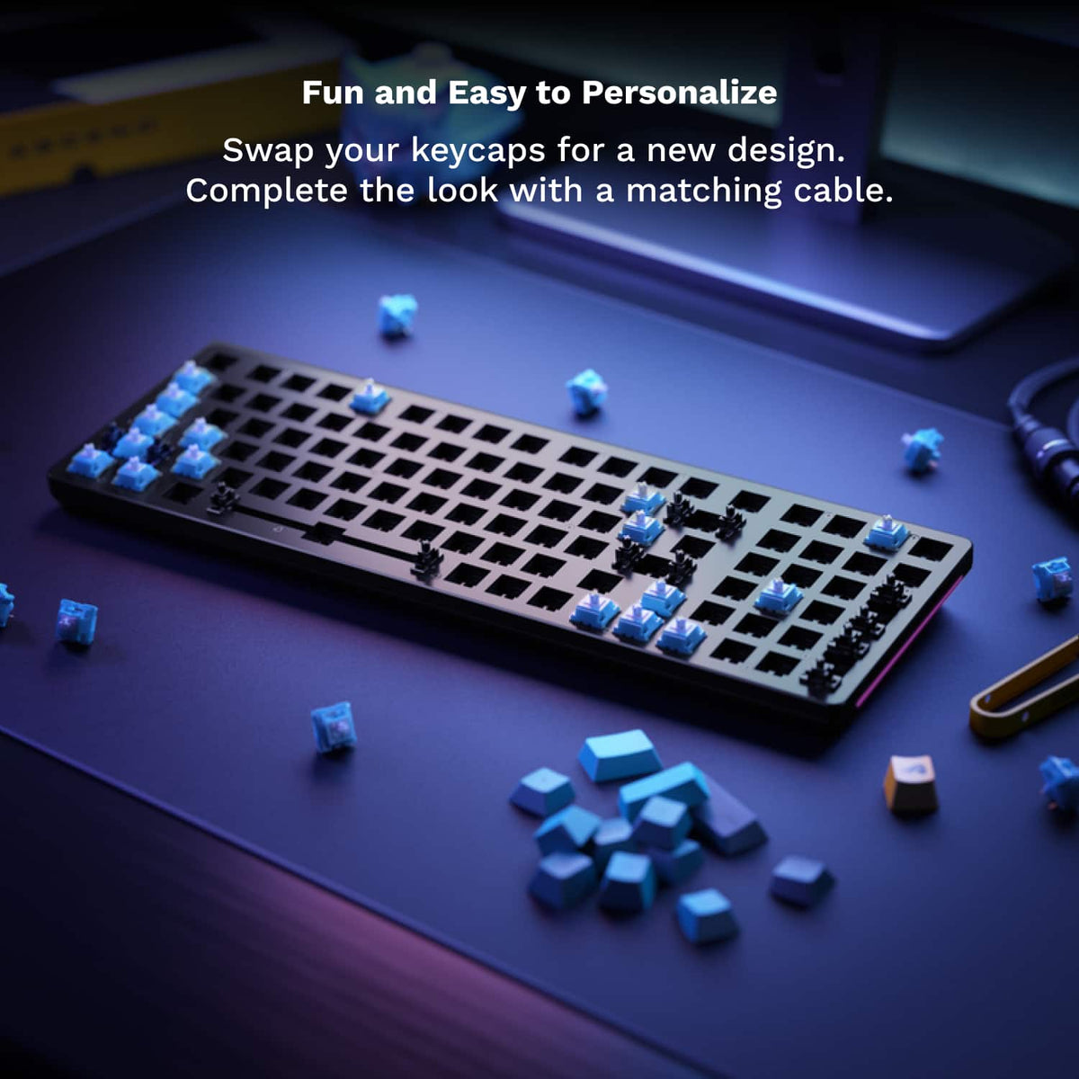 Glorious - GMMK 2 Prebuilt 96% Full Size Wired Mechanical Linear Switch Gaming Keyboard with Hotswappable Switches - Black