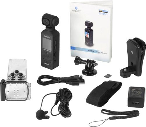 Minolta - MN4KP1 4K Video 16.0-Megapixel Waterproof Camcorder Bundle - Black