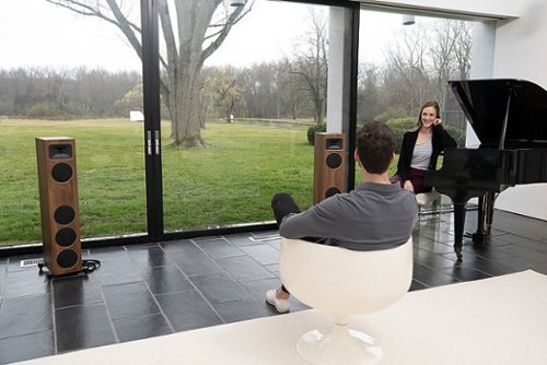 MartinLogan - Motion Foundation F1 3-Way Floorstanding Speaker with 5.5” Midrange and Triple 5.5” Bass Drivers (Each) - Walnut