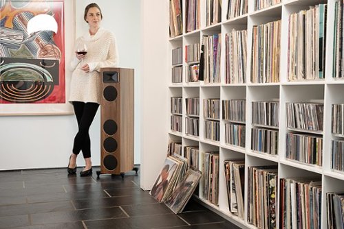MartinLogan - Motion Foundation F1 3-Way Floorstanding Speaker with 5.5” Midrange and Triple 5.5” Bass Drivers (Each) - Walnut