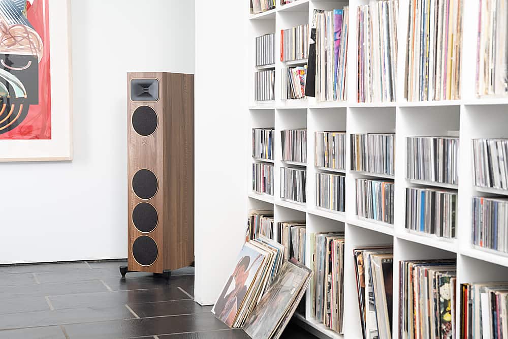 MartinLogan - Motion Foundation F1 3-Way Floorstanding Speaker with 5.5” Midrange and Triple 5.5” Bass Drivers (Each) - Walnut