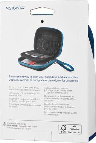 Insignia™ - Portable Hard Drive Case - Black