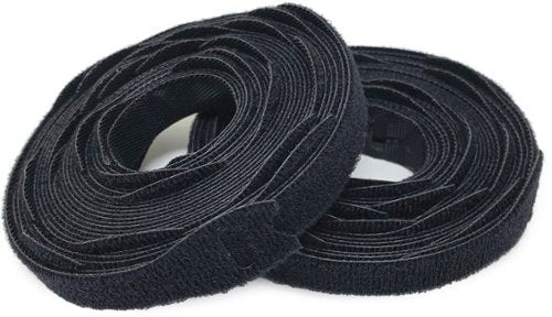 Wrap-It Storage - Self-Gripping Cable Ties Roll - 8-inch (50-Pack) Reusable Hook and Loop Ties - Black