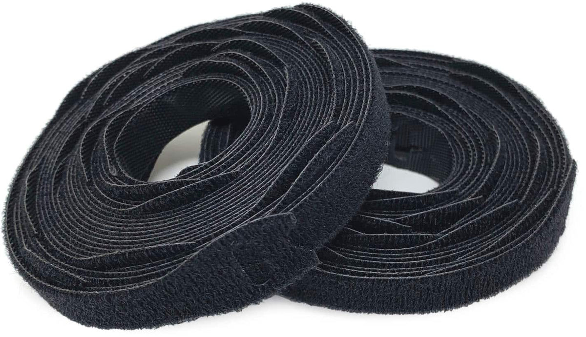 Wrap-It Storage - Self-Gripping Cable Ties Roll - 8-inch (50-Pack) Reusable Hook and Loop Ties - Black