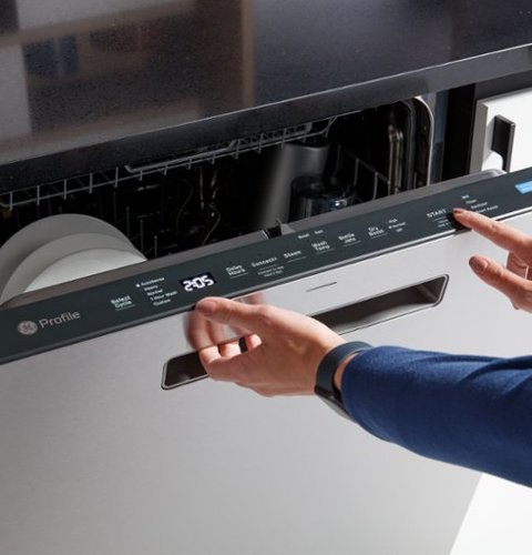 GE Profile - 24" Top Control Smart Built-In Stainless Steel Tub Dishwasher with 3rd Rack, Microban Protection and 44 dBA - Stainless Steel