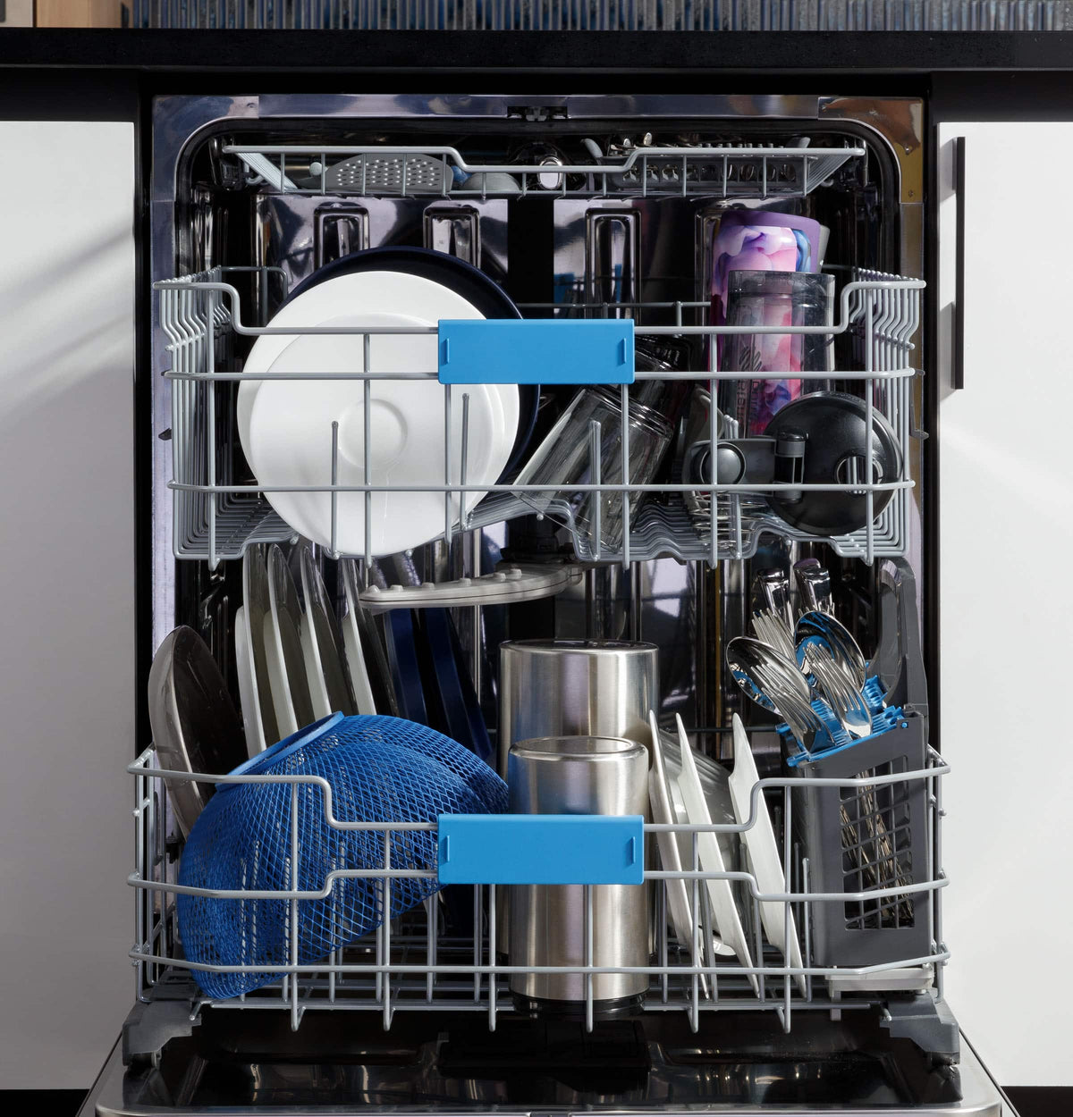 GE Profile - 24" Top Control Smart Built-In Stainless Steel Tub Dishwasher with 3rd Rack, Microban Protection and 44 dBA - Stainless Steel