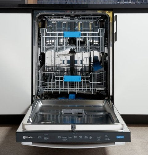 GE Profile - 24" Top Control Smart Built-In Stainless Steel Tub Dishwasher with 3rd Rack, Microban Protection and 44 dBA - Stainless Steel