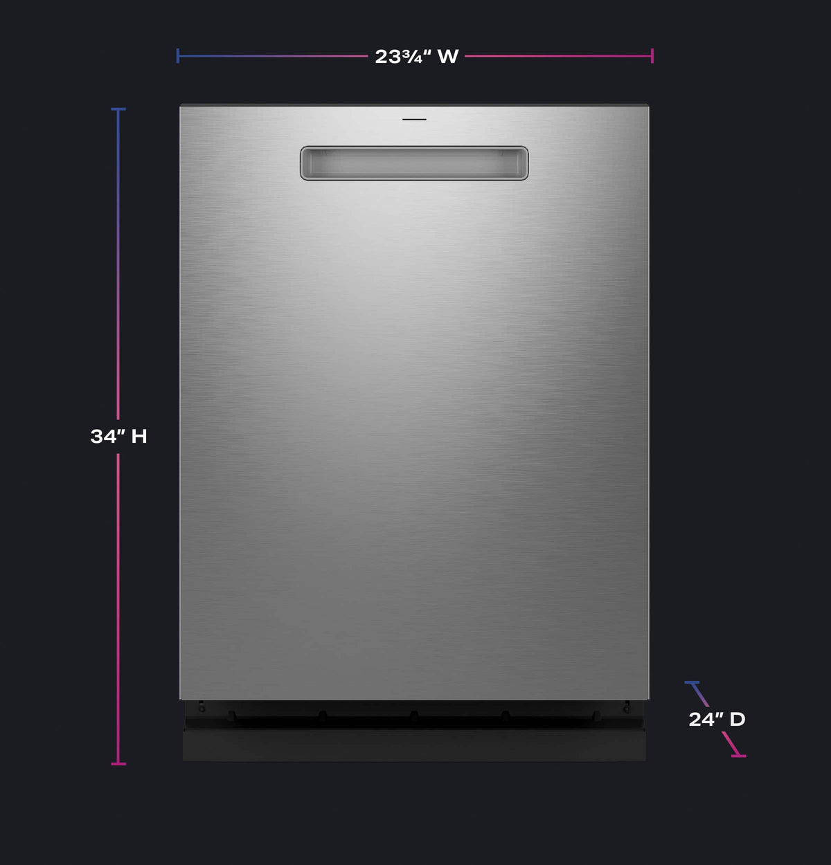 GE Profile - 24" Top Control Smart Built-In Stainless Steel Tub Dishwasher with 3rd Rack, Microban Protection and 44 dBA - Stainless Steel