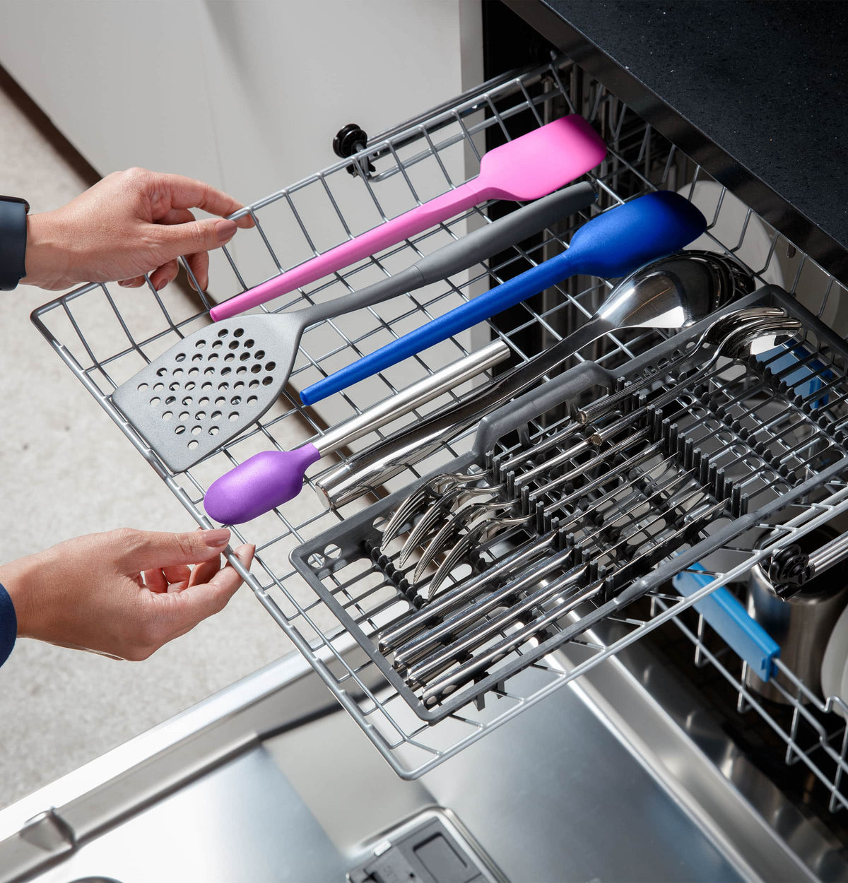 GE Profile - 24" Top Control Smart Built-In Stainless Steel Tub Dishwasher with 3rd Rack, Microban Protection and 44 dBA - Stainless Steel