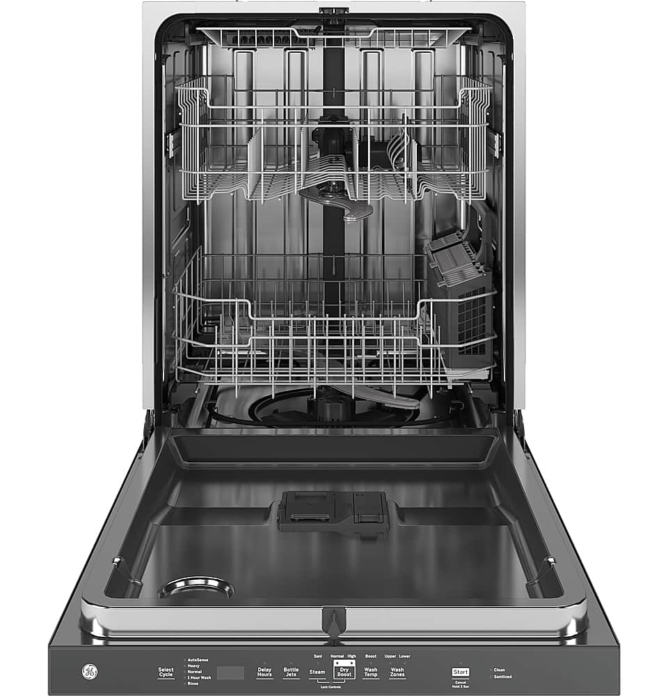 GE - 24" Top Control Built-In Stainless Steel Tub Dishwasher with 3rd Rack, Santize Cycle and 45 dBA - White