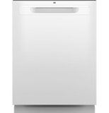 GE - 24" Top Control Built-In Stainless Steel Tub Dishwasher with 3rd Rack, Santize Cycle and 45 dBA - White