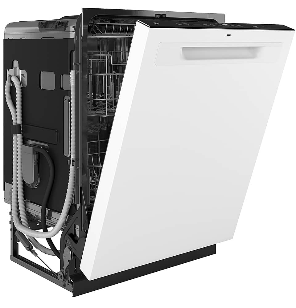 GE - 24" Top Control Built-In Stainless Steel Tub Dishwasher with 3rd Rack, Santize Cycle and 45 dBA - White
