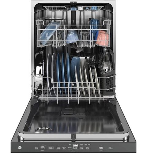 GE - 24" Top Control Built-In Stainless Steel Tub Dishwasher with 3rd Rack, Santize Cycle and 45 dBA - White