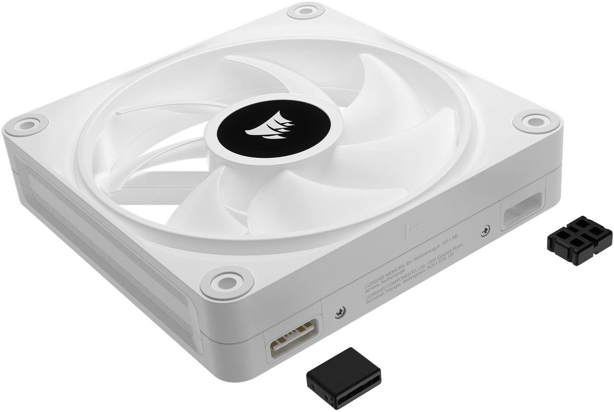 CORSAIR - iCUE LINK QX120 RGB 120mm PWM Computer Case Fan with iCUE LINK System Hub Kit (3-pack) - White